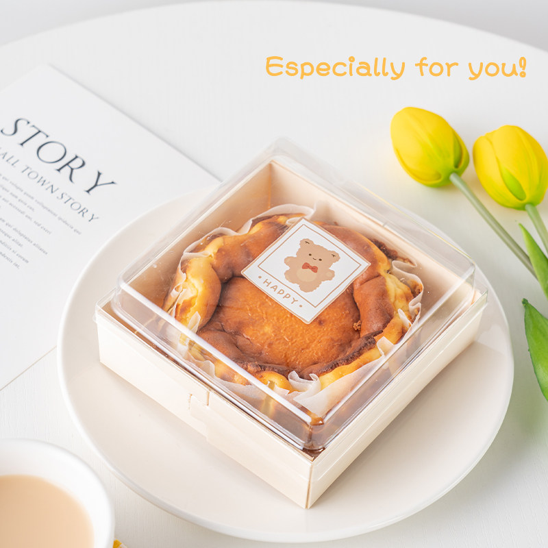 4寸巴斯克蛋糕木质范特西乳酪包装盒北海道双层芝士点心包装盒