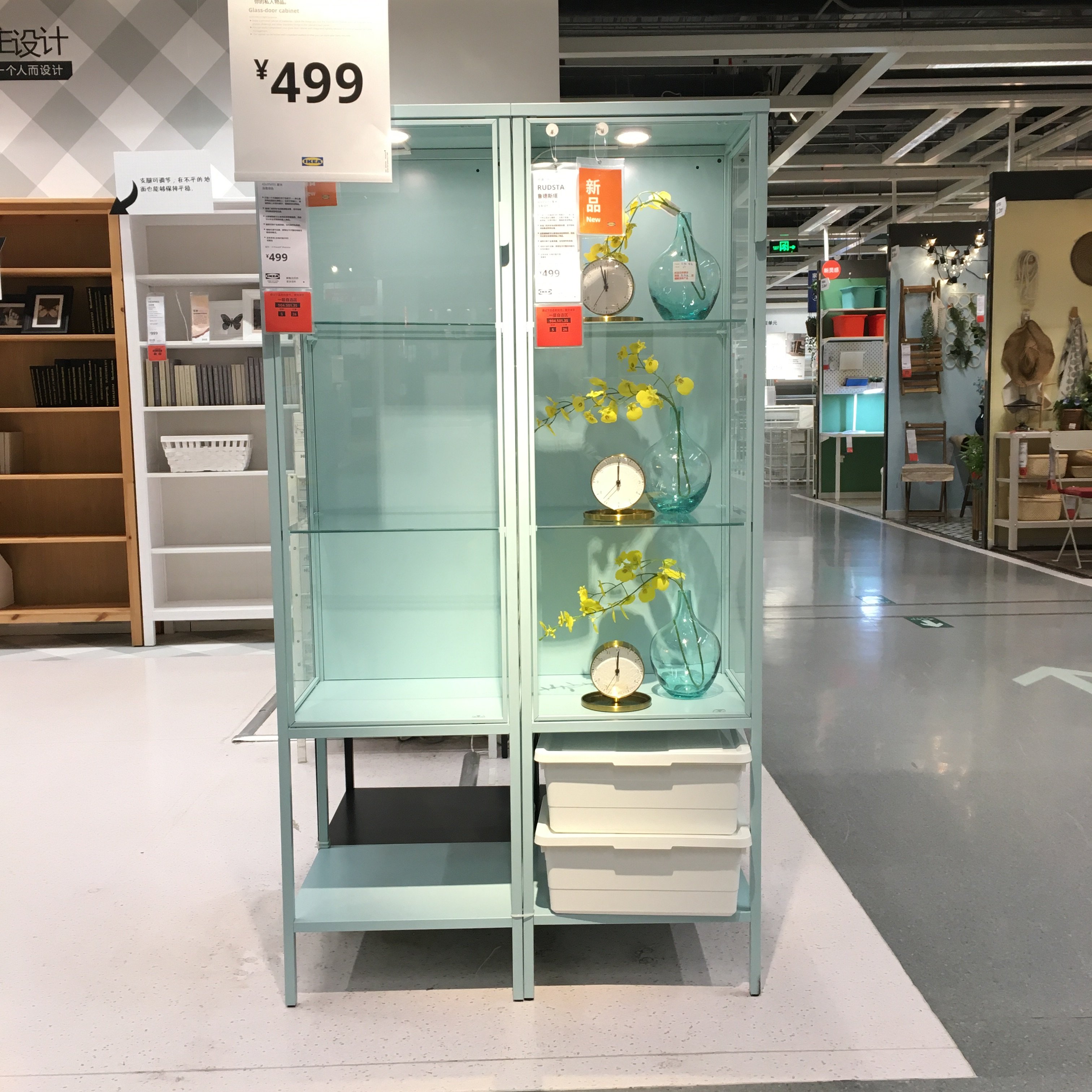 宜家国内代购德斯塔玻璃门玩具展示柜酒柜
