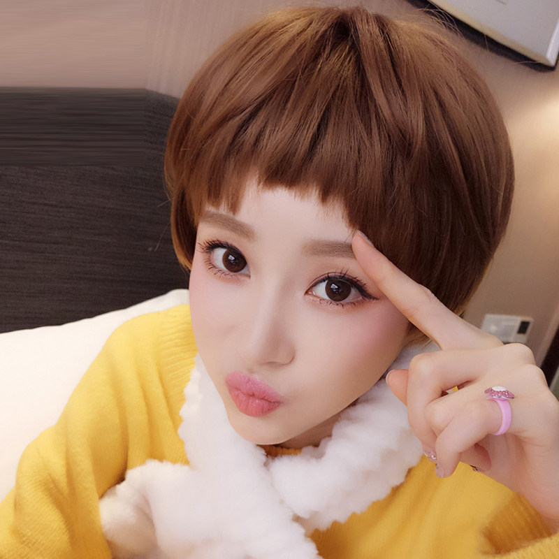 假发女碎刘海bobo短发时尚帅气蘑菇头短直发整顶假发