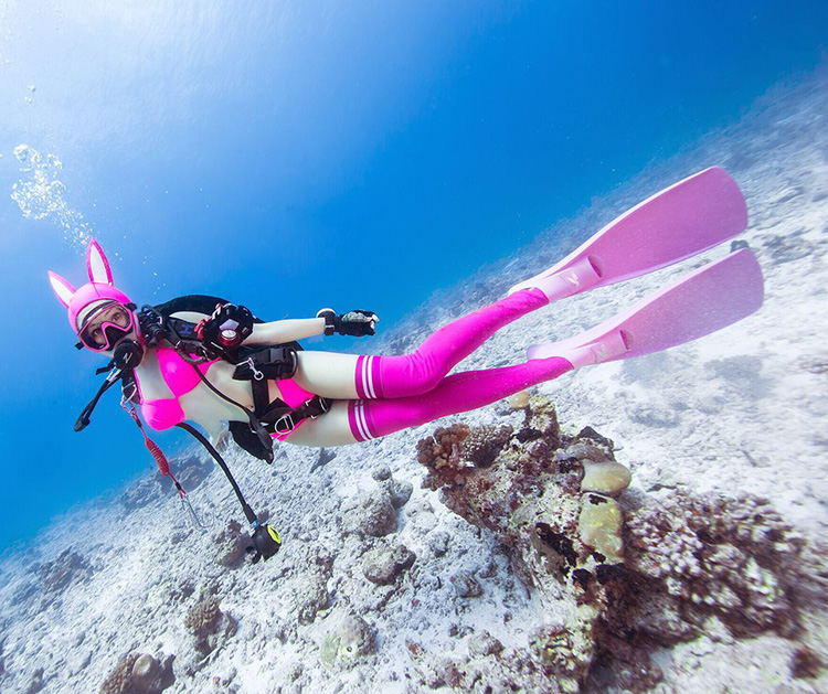 hydrone2mm潜水长袜长筒过膝湿衣材质防寒防滑潜水袜