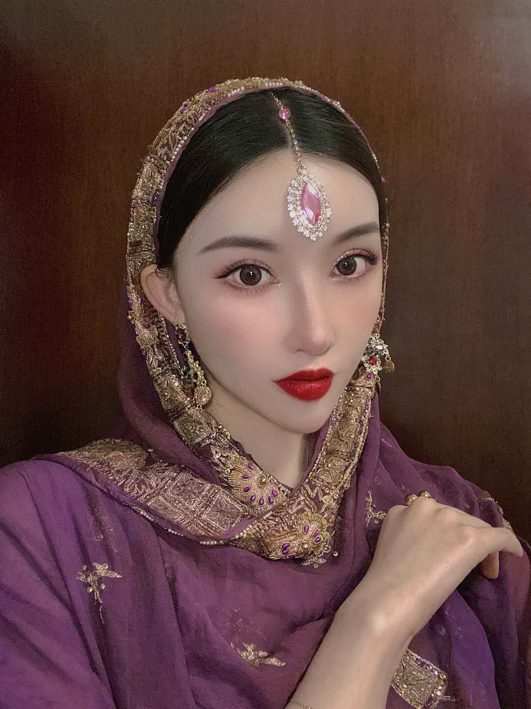 印度民族风纱丽配饰眉心头饰额头吊坠跳舞表演发饰