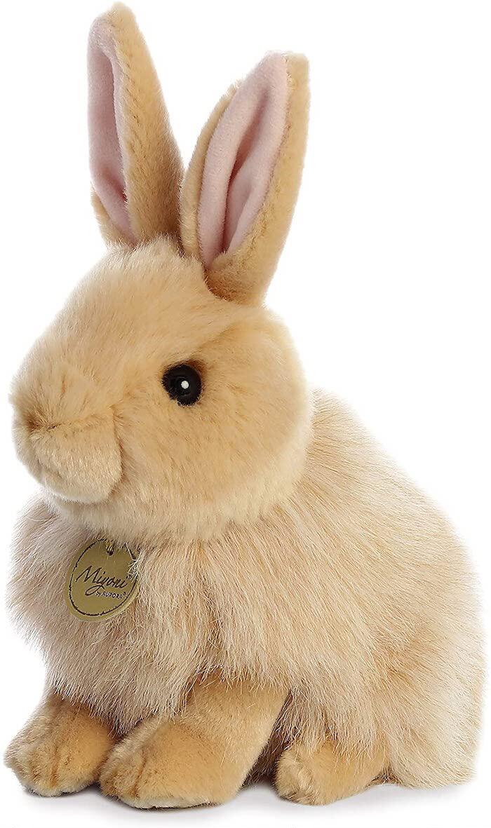 美国auroraworld正版仿真动物坐姿安哥拉兔子公仔毛绒布艺类玩具