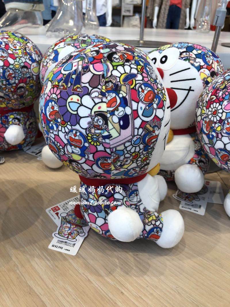 日本正版doraemon哆啦a梦机器猫村上隆蓝胖子玩偶公仔毛绒玩具