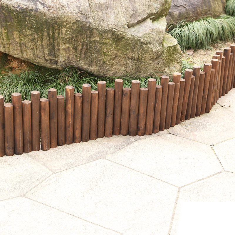 防腐篱笆8种90cm围栏实木连木木栅园艺木桩大型篱笆