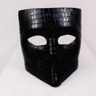 燕尾独家定制黑色漆皮全脸手工年会魔术表演面具