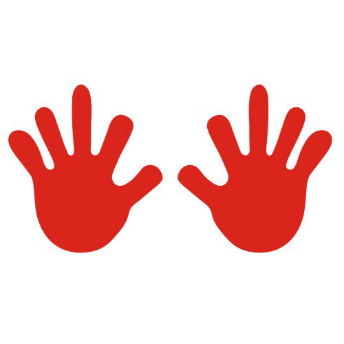 卡通小手手掌手印彩色小学校教室幼儿园儿童可爱墙贴