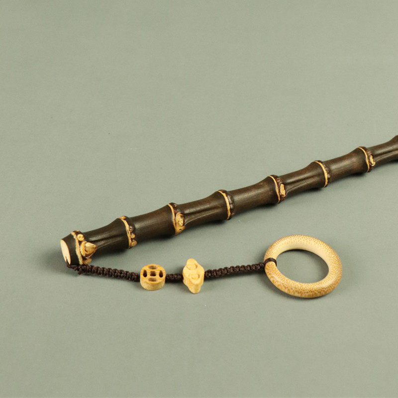 天然紫竹鞭竹根老料满钉紫金鞭竹教鞭精工打磨茶道