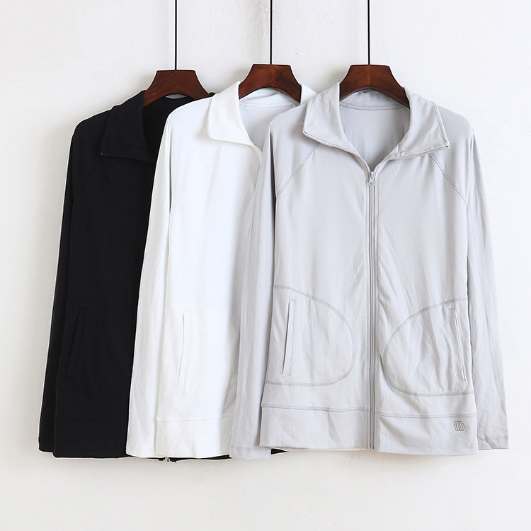 立领开衫长袖衣服瑜伽拉链速干休闲新款秋装短外套