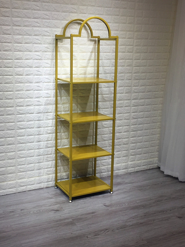 服装店鞋架包包陈列展示架中岛落地式货架金色高档铁艺商场铁艺架