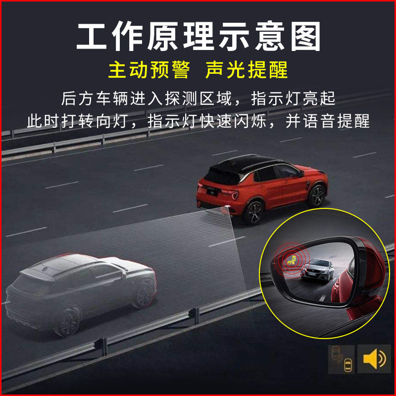 21款奔驰v260传祺m8别克gl8es威霆汽车改装盲区监测并线辅助系统
