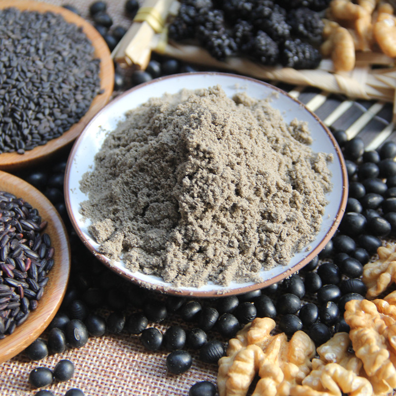 现磨黑芝麻核桃桑葚粉黑米芝麻糊黑豆粉孕妇代餐粉早餐冲饮500克