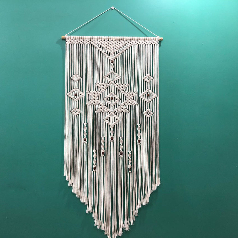 北欧欧风编织挂毯壁挂波西米亚手工墙壁挂件棉绳挂毯