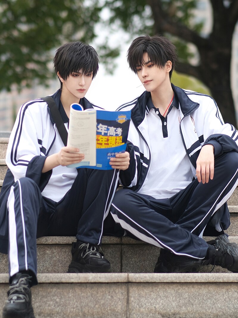 红豆手链伪装学渣cos贺朝谢俞朝俞同款校服动漫cosplay女装