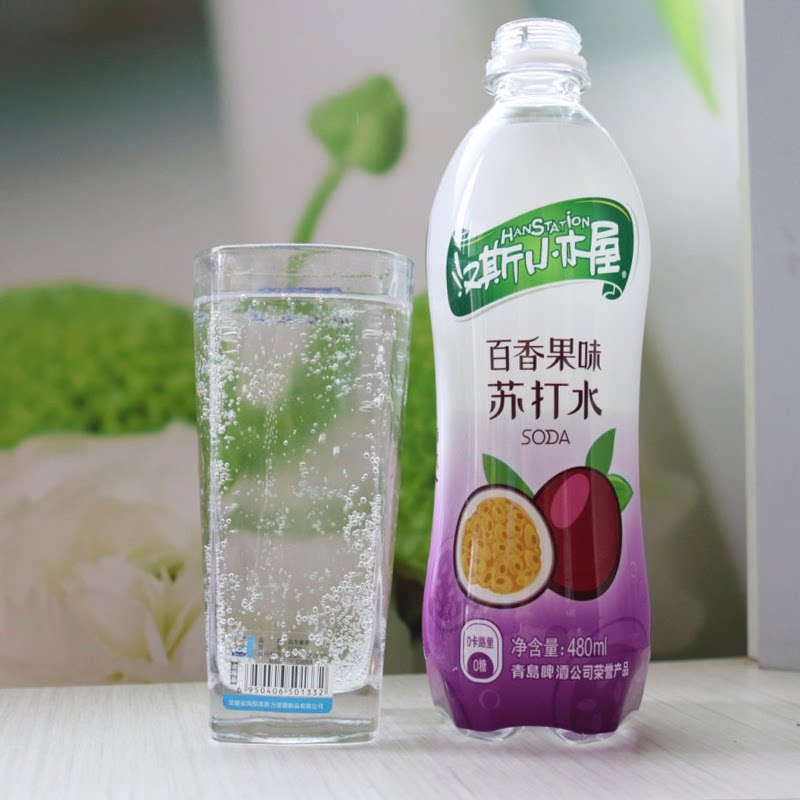 汉斯小木屋苏打水百香果味柠檬气泡水汽汽水整箱果味