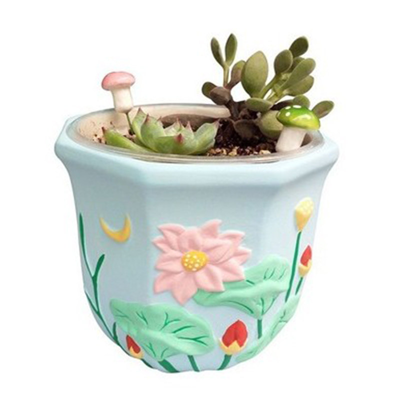 涂色石膏娃娃花盆盆栽笔筒diy手工白模填色