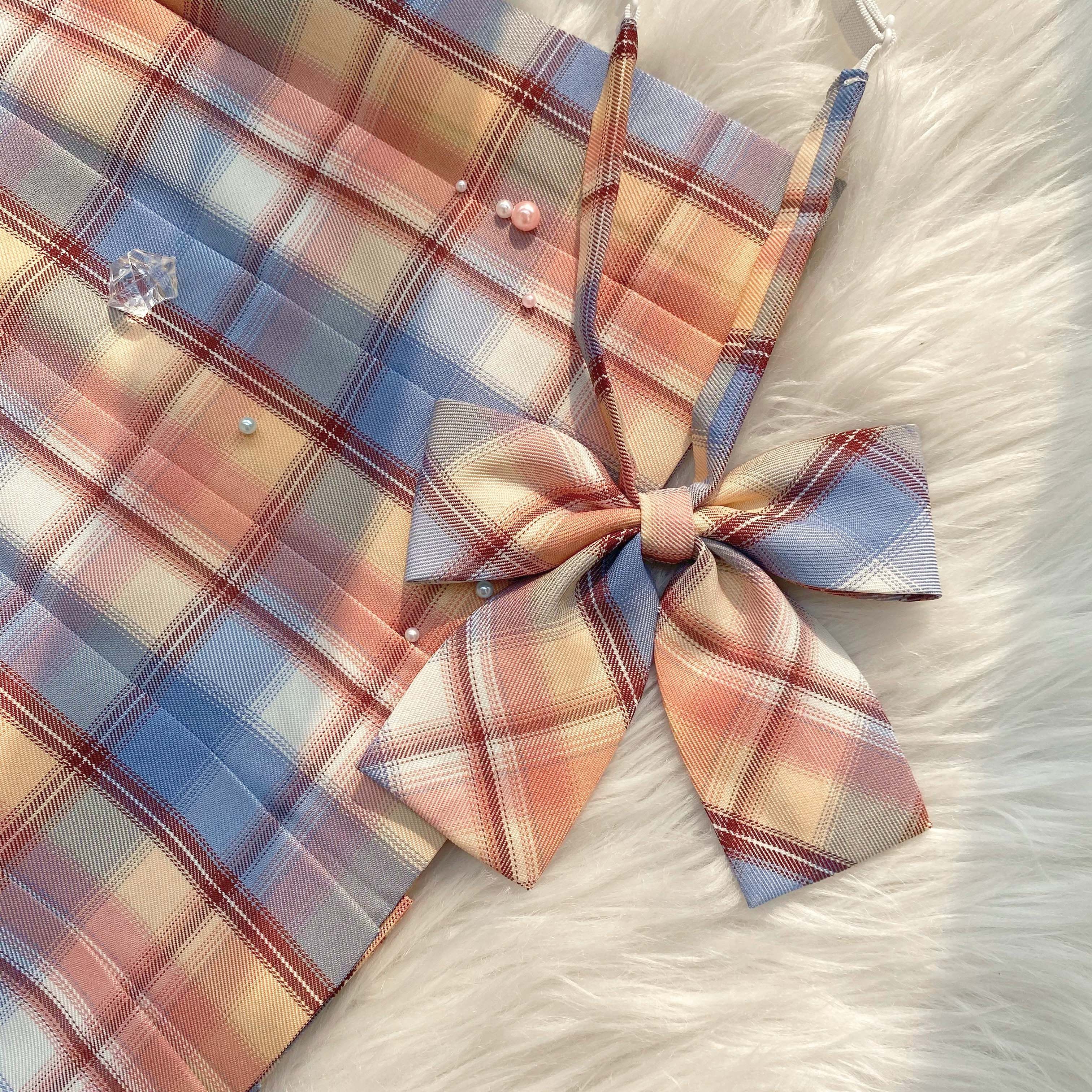 昨日乐园 jk制服格柄格裙绝美彩虹万圣南瓜色red maria红玛丽现货