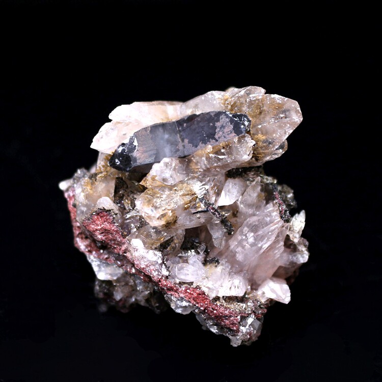 天然赤铁矿铁矿石燕尾双晶共生原石矿物晶体标本摆件