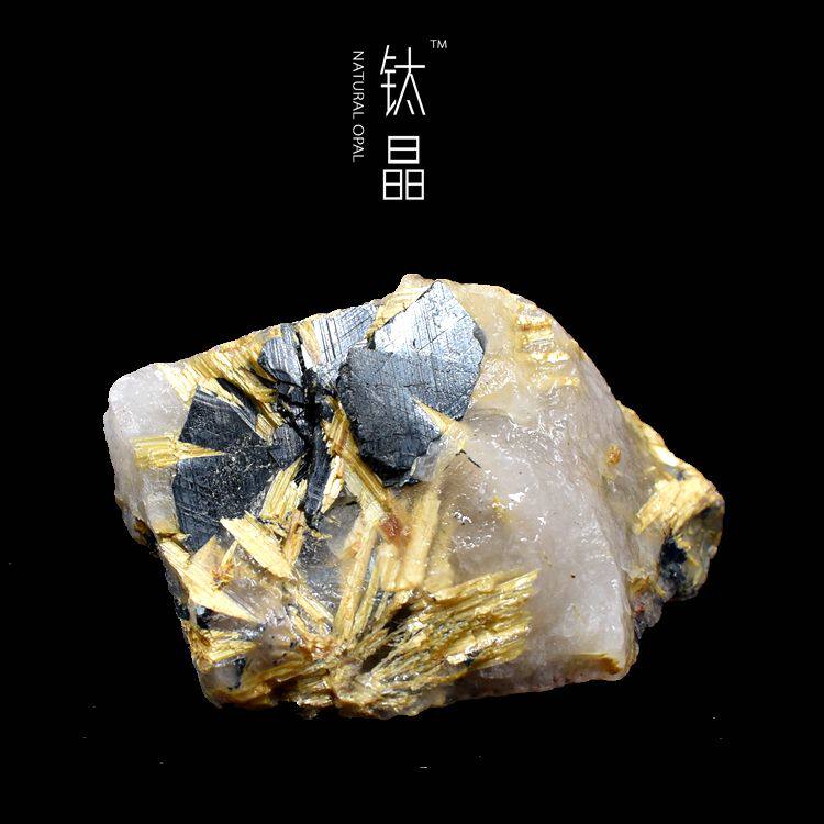 原石天然水晶原料标本教学科普地质水晶红石金红石摆件