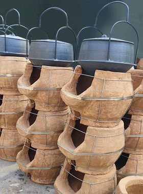 手工泥炉小土灶炖鸡柴火炉泥土灶