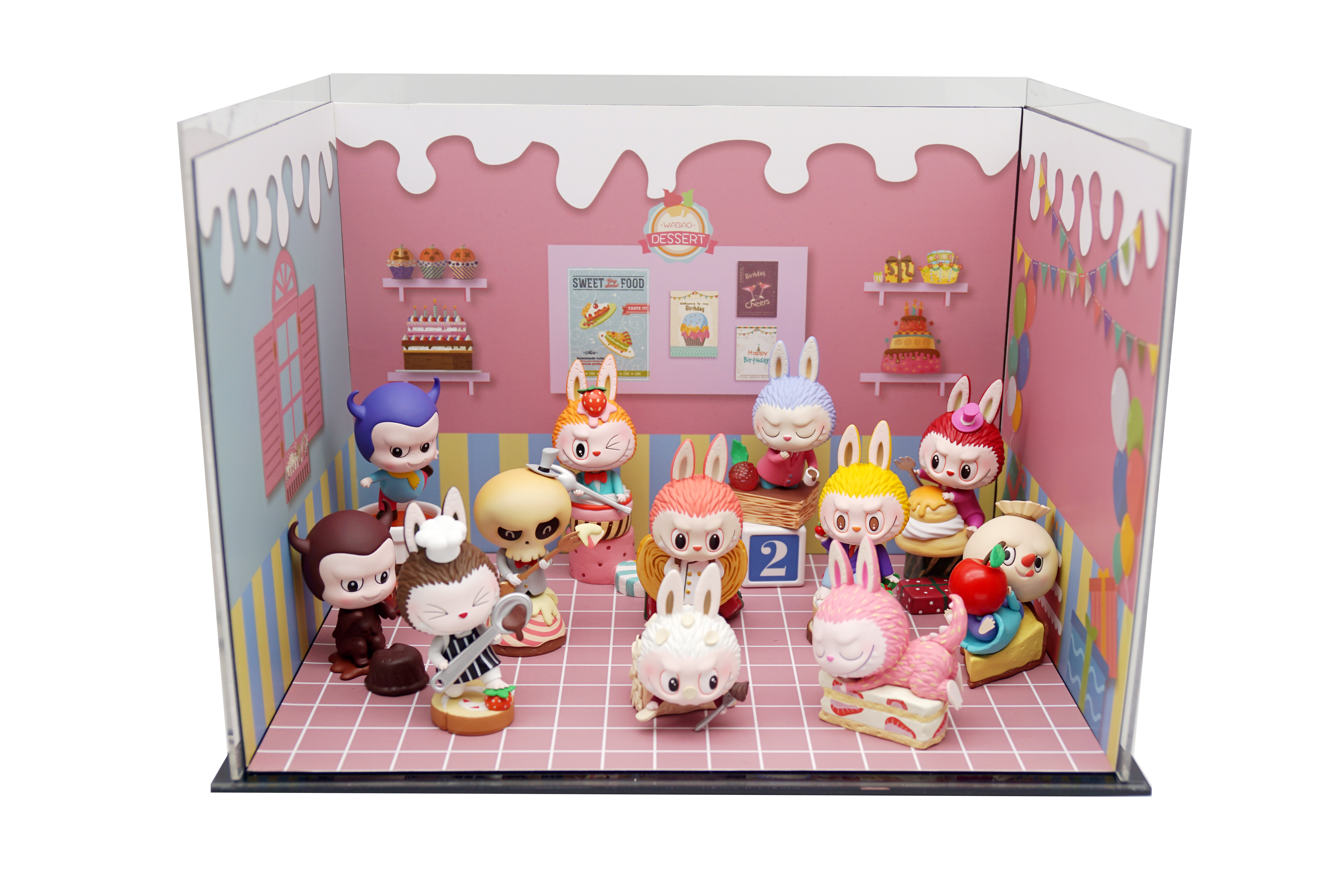 展示盲盒手办黏土gscob11收纳场景可爱糖果屋盒蛋