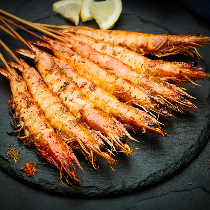 青虾6串原始烧烤食材半成品烤肉调理腌制基围虾类制品