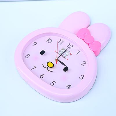 挂钟包邮可爱小兔子卡通扫秒静音时钟儿童学生挂钟