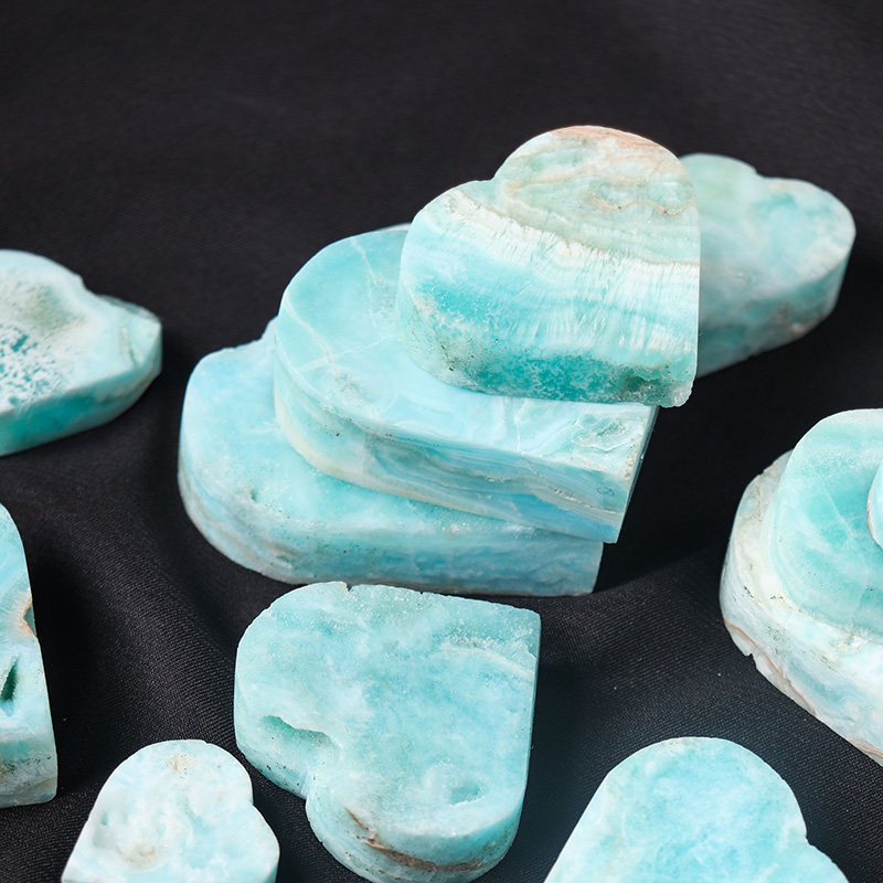 天然水晶异极矿石原石加勒比石爱心形矿标工艺品水晶摆件