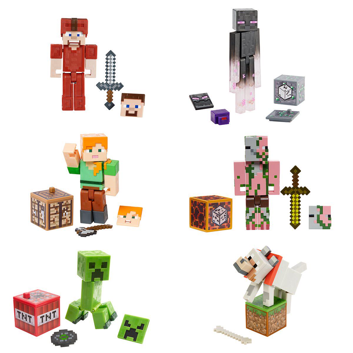 现货mattel美泰出品comicmakerforminecraft我的世界手办