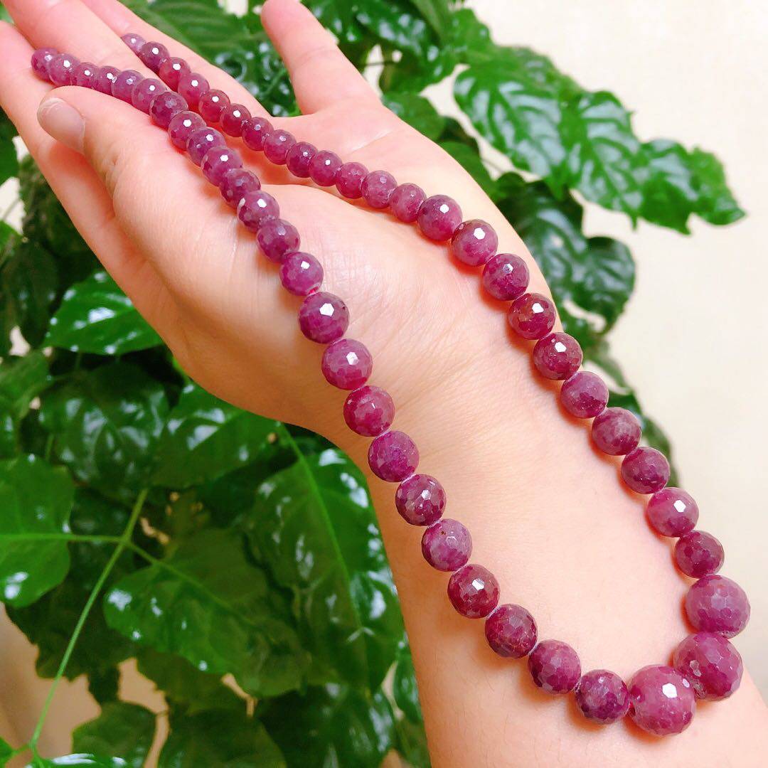 镇店之宝缅甸血红红宝石项链面刻面塔一图一物项链