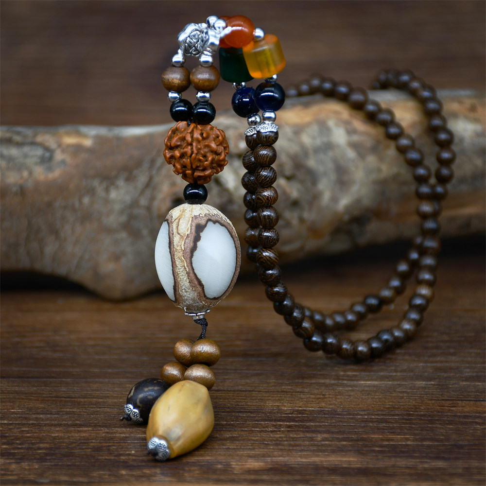 毛衣链秋冬季女文玩佛珠菩提子吊坠饰品木珠百搭长款项链配饰挂件