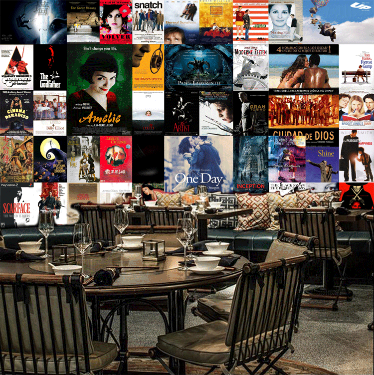 欧美经典电影海报壁纸复古怀旧拼图墙纸电影院私人定制壁画