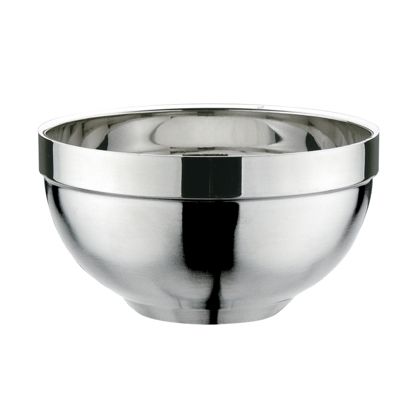 庆展1114cm吉祥如意不锈钢饭碗汤碗双层防烫隔热家用碗