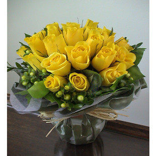 鲜花同城鲜花速递歉意道歉19朵黄玫瑰花束上海花店鲜花速递同城
