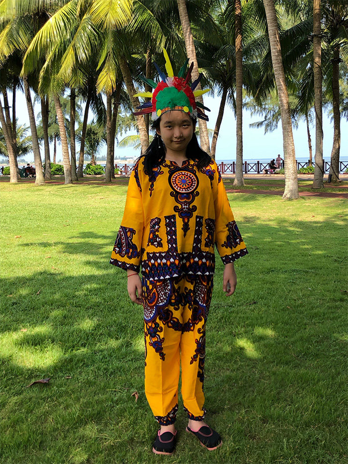 非洲表演服装少数民族手鼓少儿泰国儿童演出服长袖儿童演出服