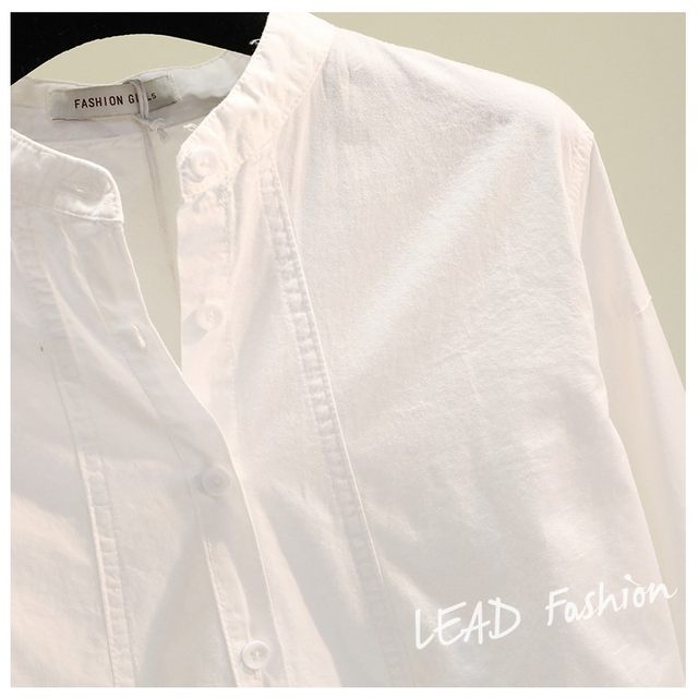 Collar white cotton shirt female 2020 spring and autumn new leisure wild Hanfan Wen Yi comfortable T-shirt shirt Collar white cotton shirt female 2020 spring and autumn new leisure wild Hanfan Wen Yi comfortable T-shirt shirt