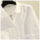 Back Embroidered Letters White Long Sleeve Shirt 2020 Autumn New Double Pocket Mid-length Shirt All-match Top Back Embroidered Letters White Long Sleeve Shirt 2020 Autumn New Double Pocket Mid-length Shirt All-match Top