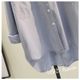 Double pocket blue cotton shirt female 2020 autumn new Hanfan Wen Yi bf wind casual shirts thin coat Double pocket blue cotton shirt female 2020 autumn new Hanfan Wen Yi bf wind casual shirts thin coat