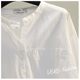 Round neck white shirt women's 2020 spring and autumn new Korean fan art small fresh shirt all-match casual top cardigan Round neck white shirt women's 2020 spring and autumn new Korean fan art small fresh shirt all-match casual top cardigan