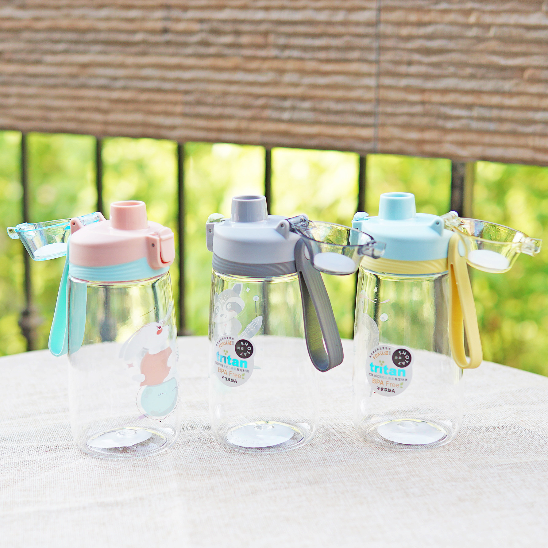 水杯尚泰儿童塑料学生可爱少女防摔弹盖幼儿园随手杯