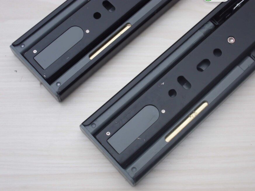 抽屉阻尼三节滑轨静音缓冲轨道橱柜家具液压导轨