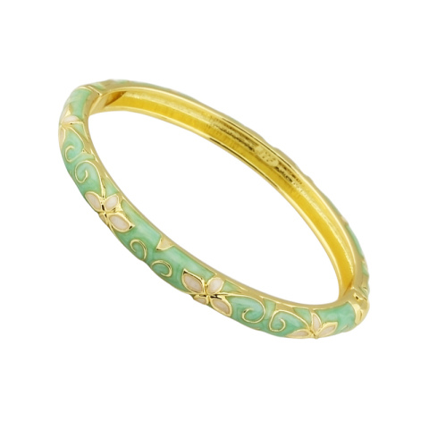 北京景泰蓝手镯女子开口细珐琅掐丝镀金贵妃椭圆形包邮四叶草jtf