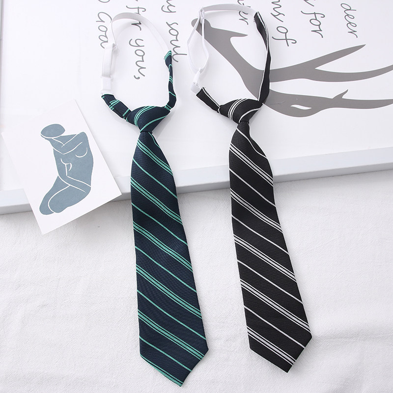 领带jk格子打结卡扣可调调节制服配饰学院领带