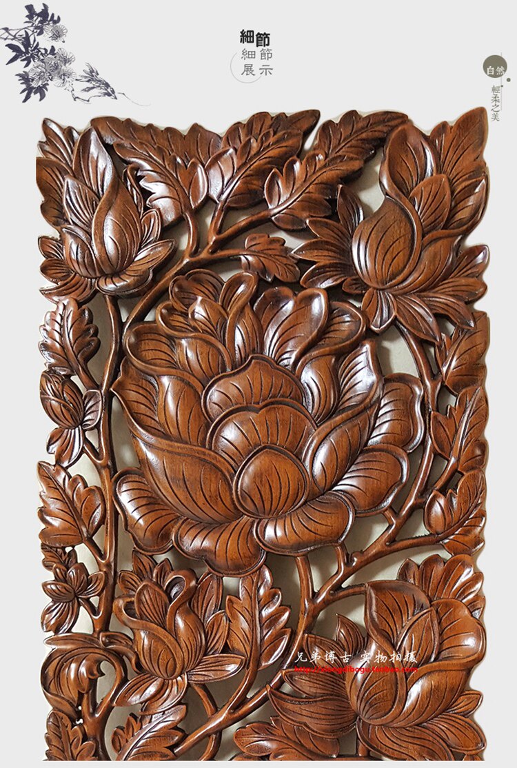 东阳木雕挂件 香樟木雕刻客厅墙壁挂装饰画 实木装饰泰国泰式木雕