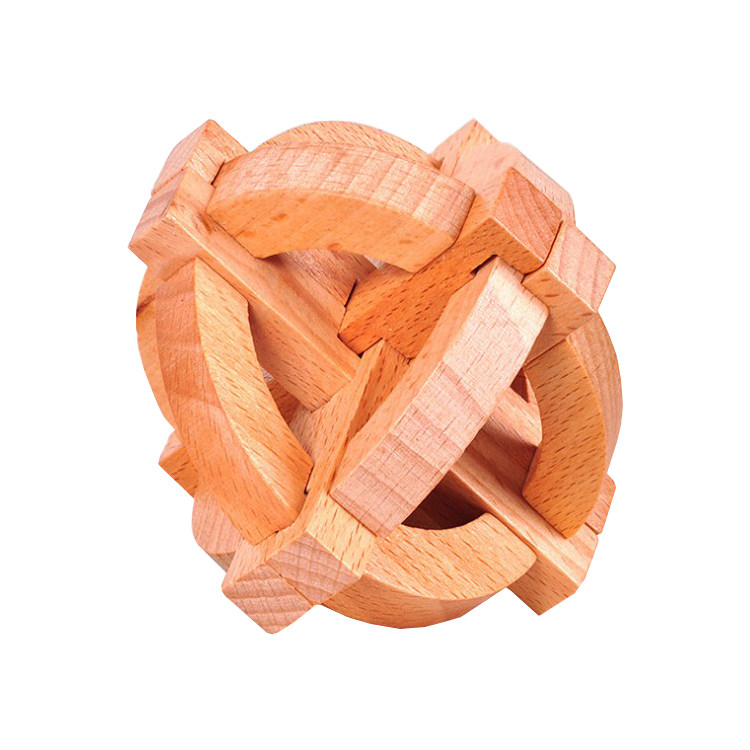 孔明锁鲁班锁榉地球仪古典学生成人儿童解锁益智玩具解锁