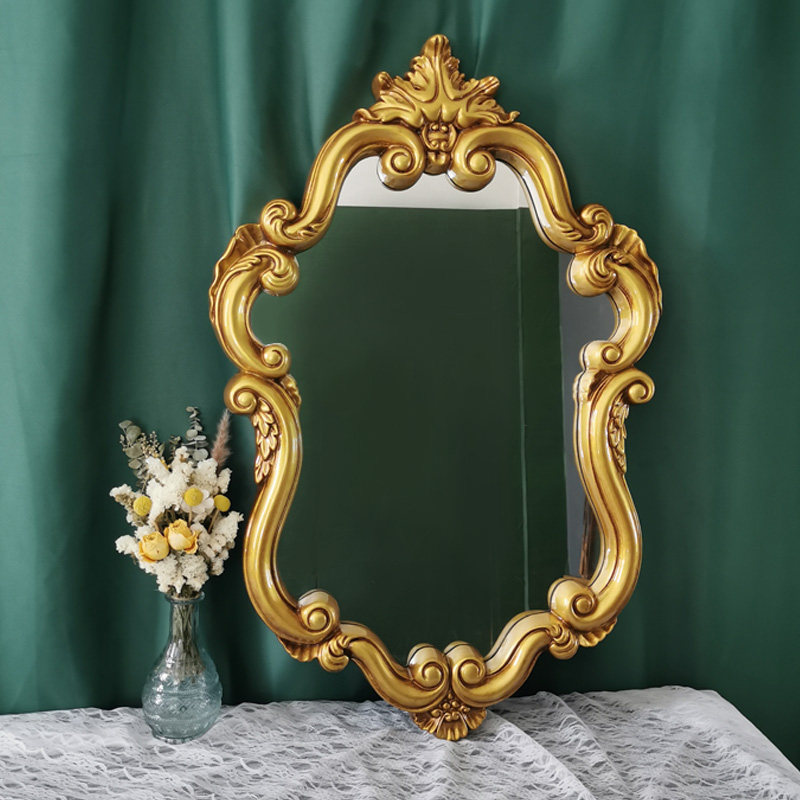 镜子巴洛克美式复古挂镜欧式现代浴室化妆镜卫浴浴室镜