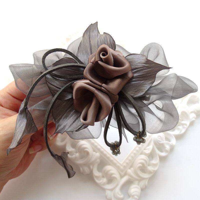 女士发夹新款日系原创手工布艺饰品大号蝴蝶结发饰