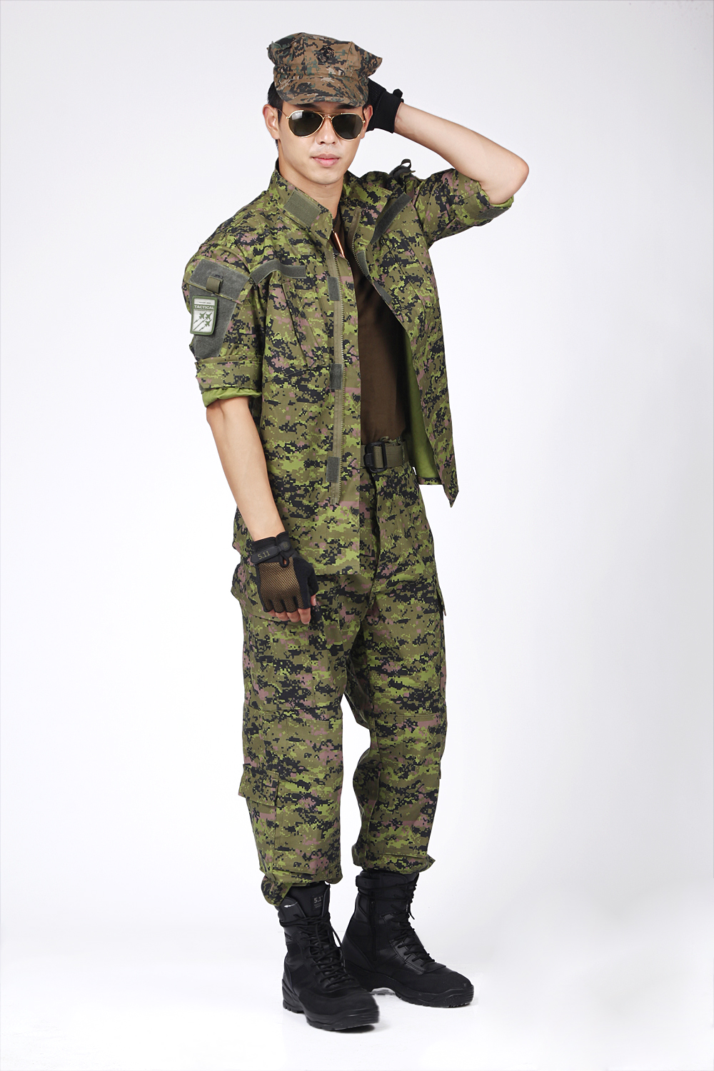 夏季美国大兵数码迷彩套服军迷户外cs作训作训外套