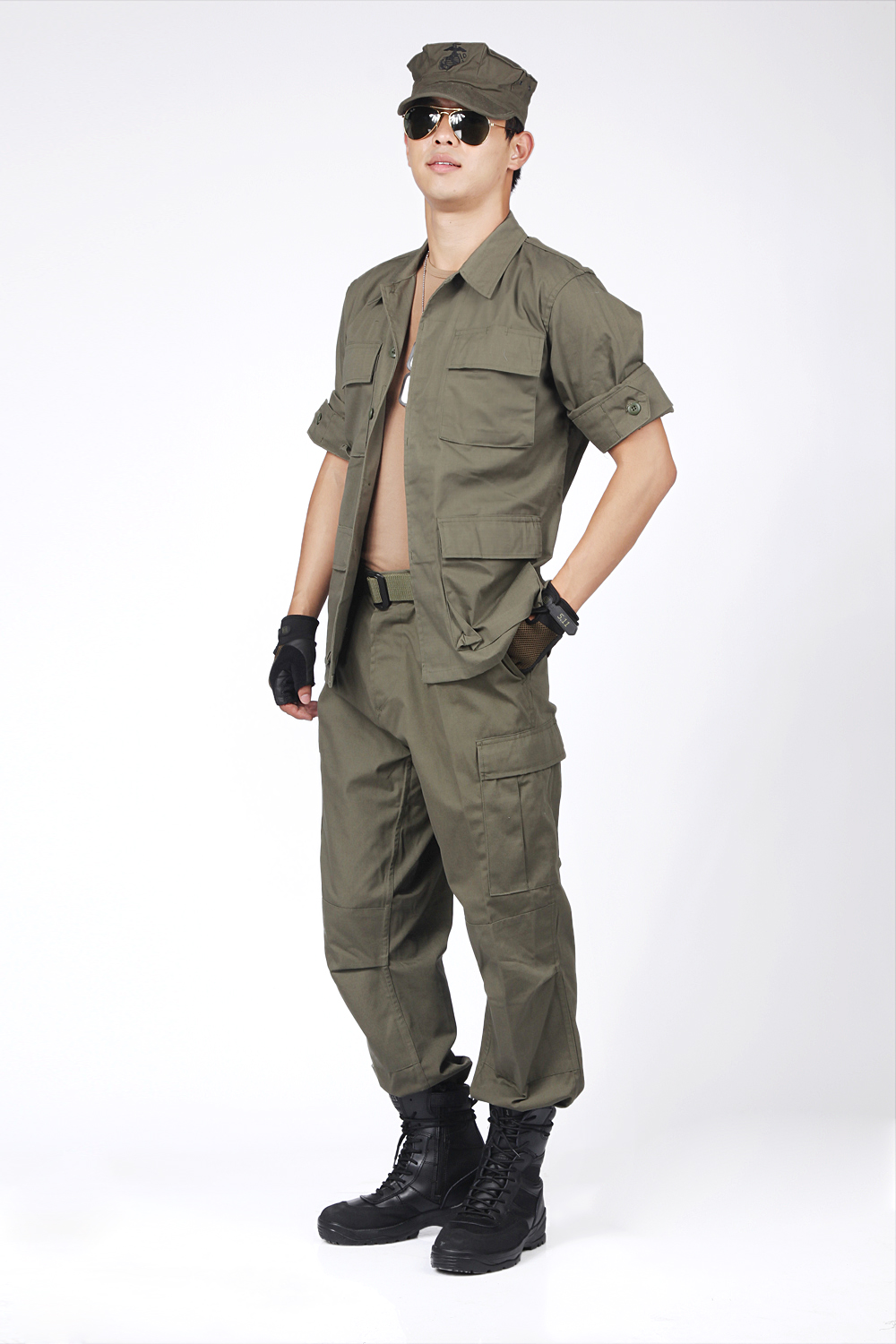 户外特种兵战术野战长袖袖套装作训服裤子bdu作训外套