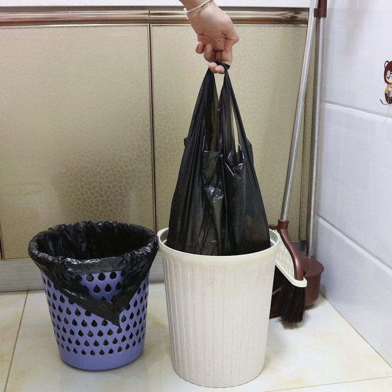 垃圾袋手提黑色背心大号70cm厨房手拎一次性苏诺垃圾袋