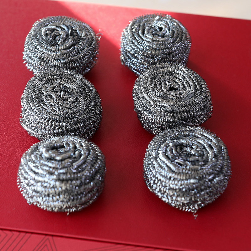 钢丝6个洗碗铁丝球洗锅家用厨房污渍除垢金属钢丝球